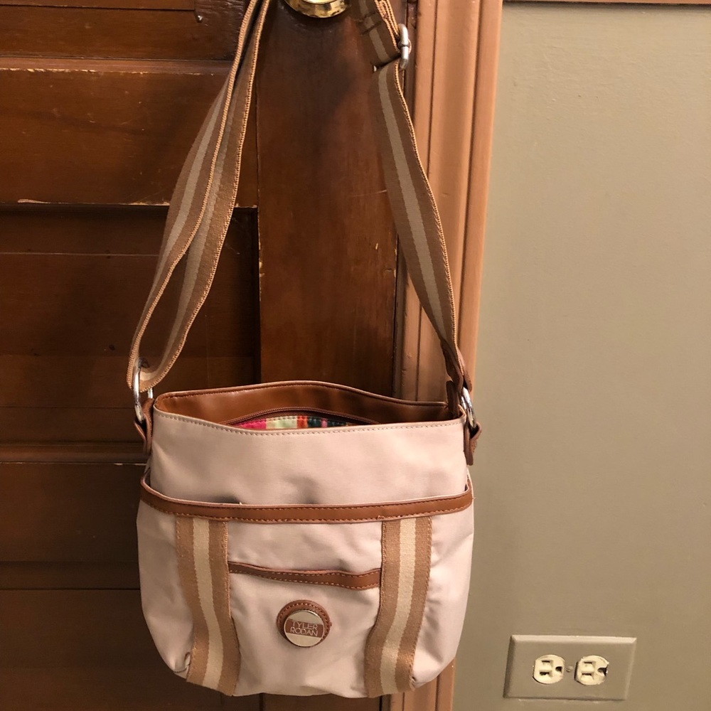 Fabric Purse in tan color with light brown